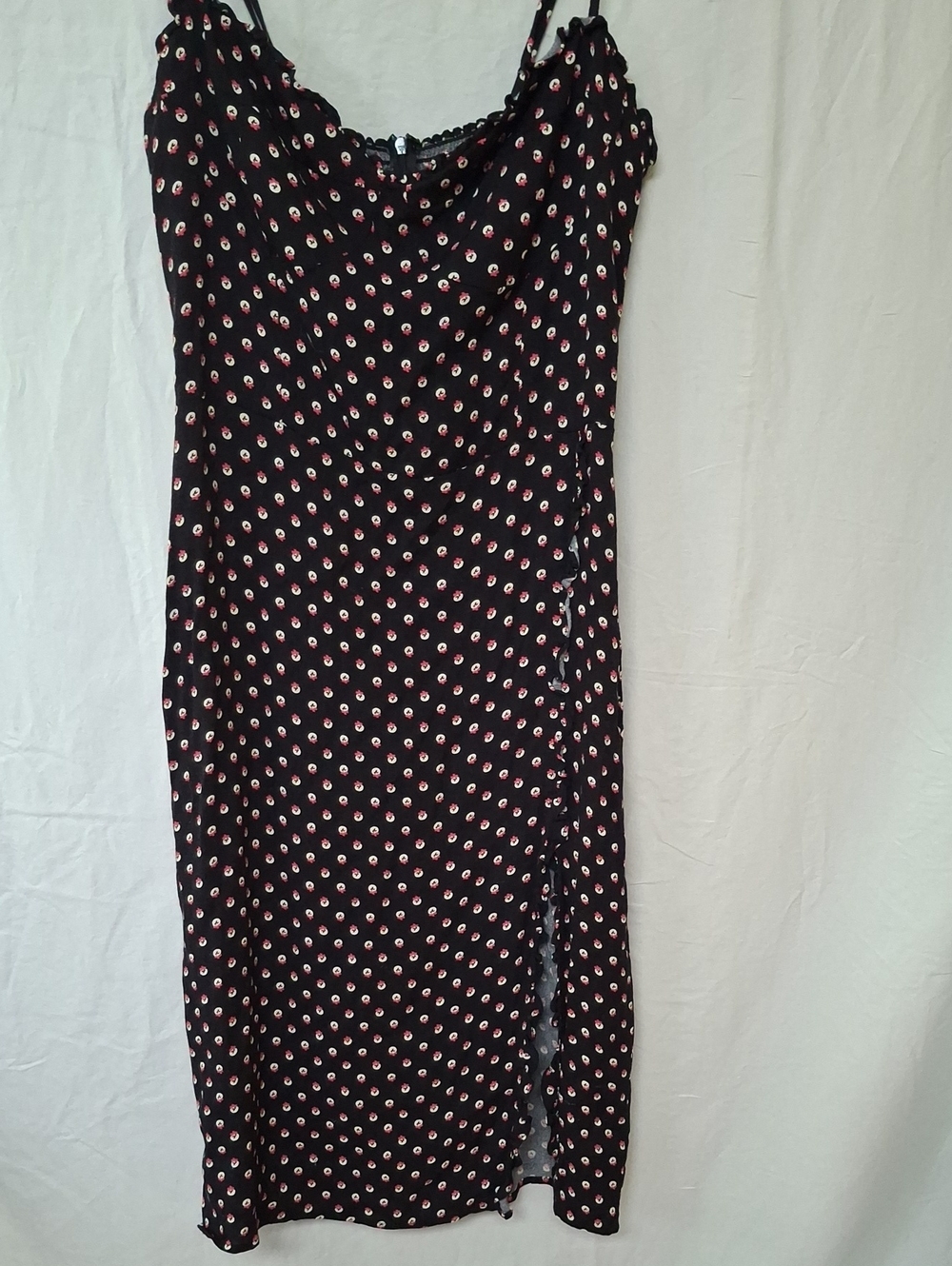 Reformation Bowtie Pennington Dress Black Rooster Print Size 12 GUC